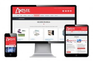 Imagem com site da Axiste visto em celular, tablet e desktop.