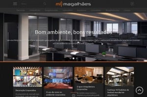 Captura de tela do site da ML Magalhães