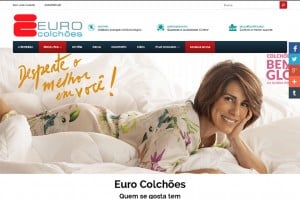 Euro Colchões: captura de tela da primeira página do site