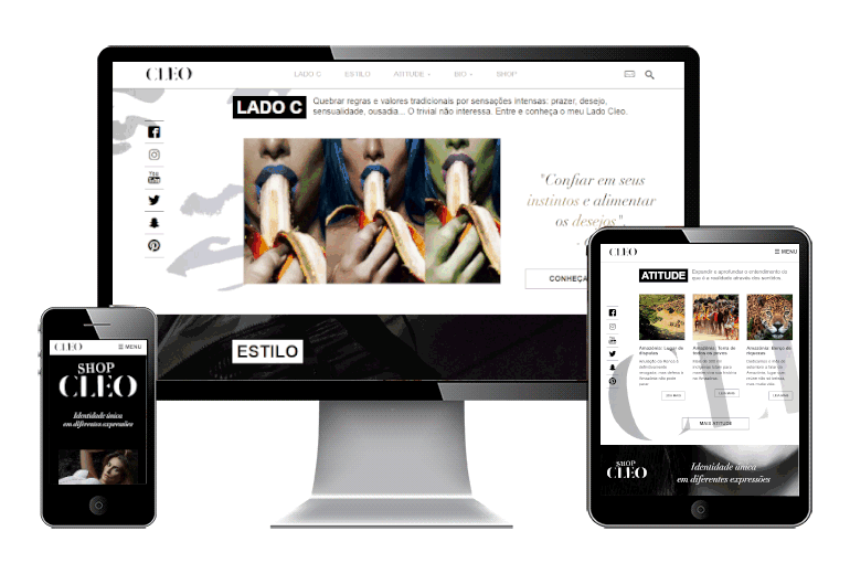Design Responsivo do Site Cleo Pires Oficial 2016